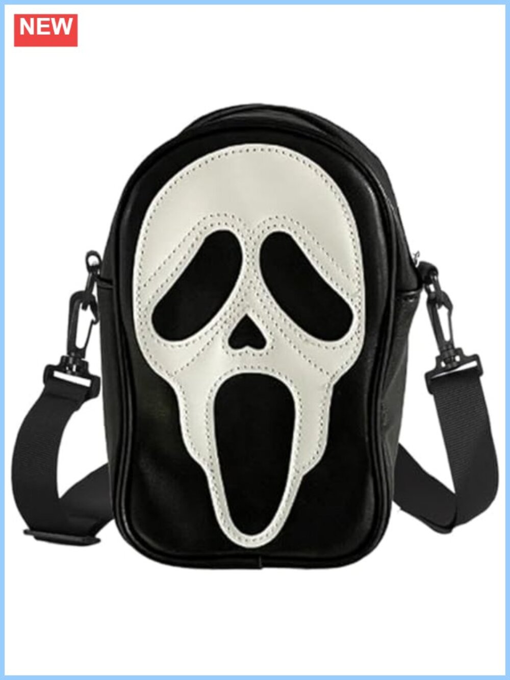 Scream Ghost Face PU Crossbody Goth Sling Bag Adjustable Strap